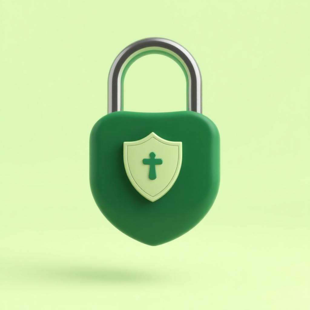 Padlock and shield illustration